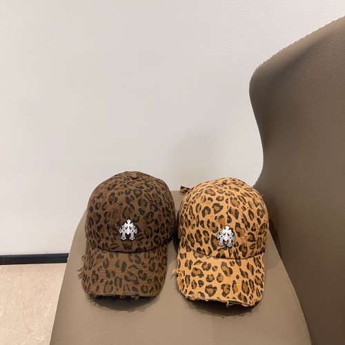 Chrome Hearts Retro Embroidered Cross Leopard Baseball Hat