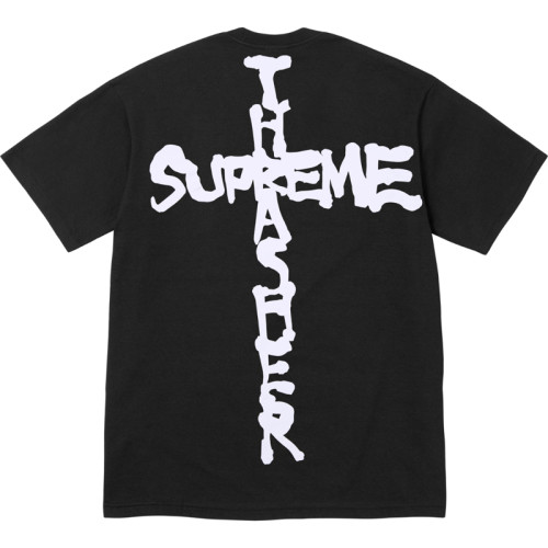 Supreme Personalized Cross Letter Printed Short Sleeve Casual T-shirt