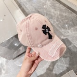 Chrome Hearts Classic Cross Distressed Baseball Hat Duck Tongue Hat