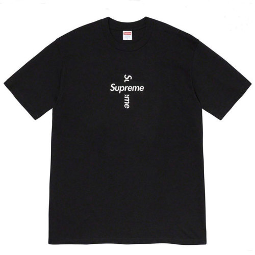 Supreme Classic Cross Logo Printed Short Sleeve Couple Casual T-shirt