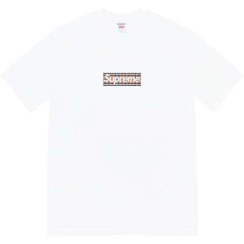 Supreme xBurberry Classic Logo Printed Short Sleeve Couple Casual T-shirt