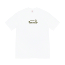 Supreme New Couple Classic Warning Slogan Printed Short Sleeve T-shirt