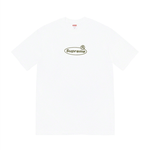 Supreme New Couple Classic Warning Slogan Printed Short Sleeve T-shirt