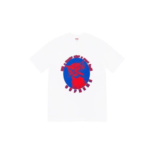 Supreme Fashion Smoking Cat Printed Casual Short Sleeve T-shirt