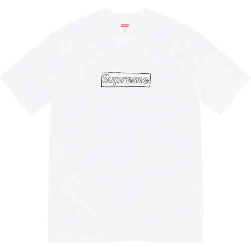 Supreme New Classic Hollow Chalk Logo Printed Casual Short Sleeve T-shirt