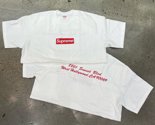 Supreme Classic Logo Printed Short Sleeve Couple Casual T-shirt