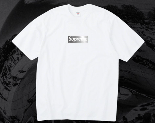 Supreme Classic Silver Logo Printed Short Sleeve T-shirt