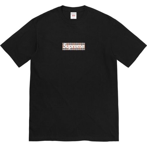 Supreme xBurberry Classic Logo Printed Short Sleeve Couple Casual T-shirt