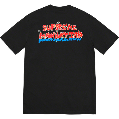 Supreme New Fashion Manhattan Printed Short Sleeve Couple Casual T-shirt
