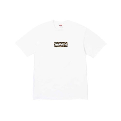 Supreme Fashion Leopard Logo Printed Short Sleeve T-shirt