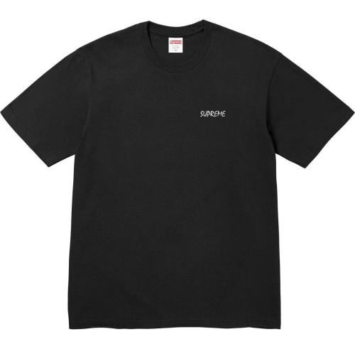 Supreme New Black Cat Print Versatile Short Sleeve T-shirt