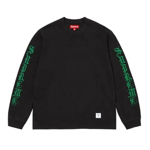 Supreme Classic Letter Printed Casual Long Sleeve Tee