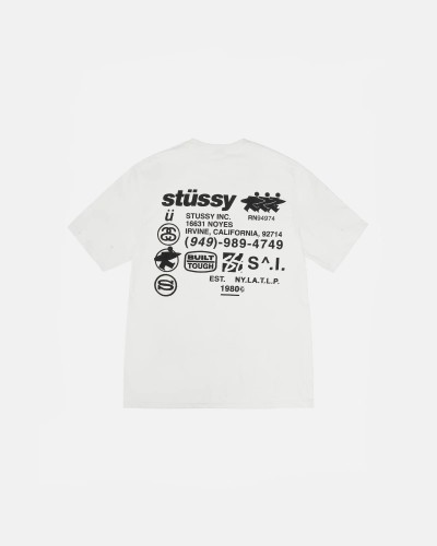 Stussy Classic Foam Letter Printed Round Neck Short Sleeve T-shirt