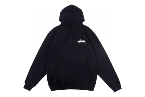 Stussy Fashion Shadow Black Eight Print Hoodie Couple Fleece Sweatshirt