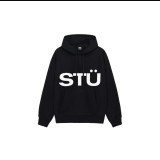 Stussy Couple Logo Letter Printed Pocket Drawstring Hoodie