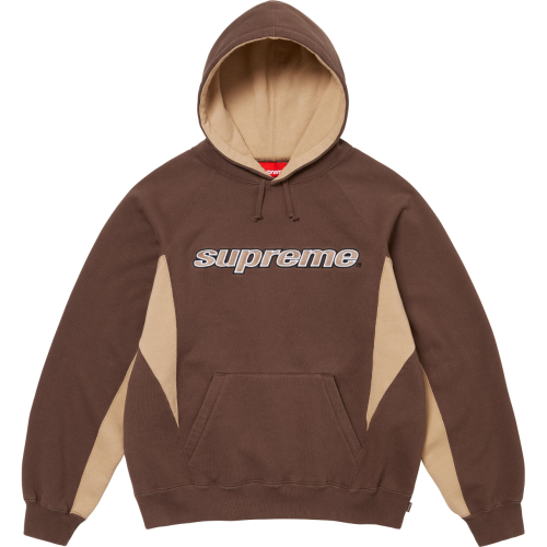 Supreme Classic Embroidered Logo Color Blocked Hooded Sweatshirt