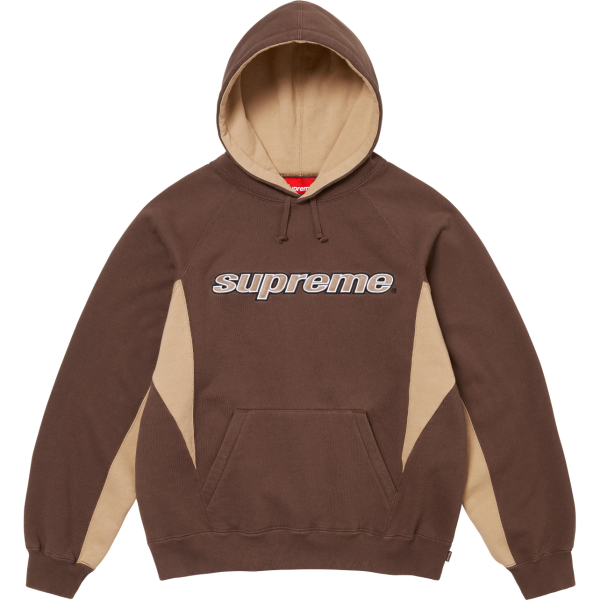 Supreme Classic Embroidered Logo Color Blocked Hooded Sweatshirt