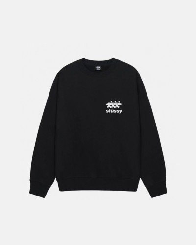 Stussy Fashion Couple Surfing Minion Printed Round Neck Casual Hoodie Sweatshirt