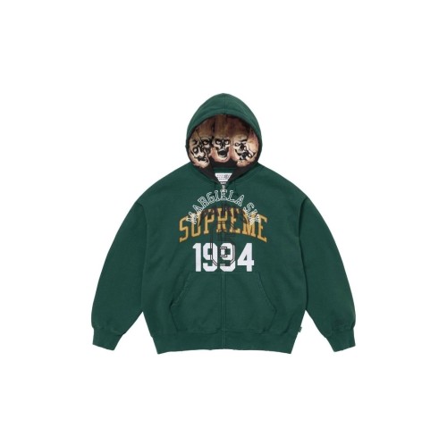 Supreme New Classic Logo Printed Zipper Hoodie Sweatshirt