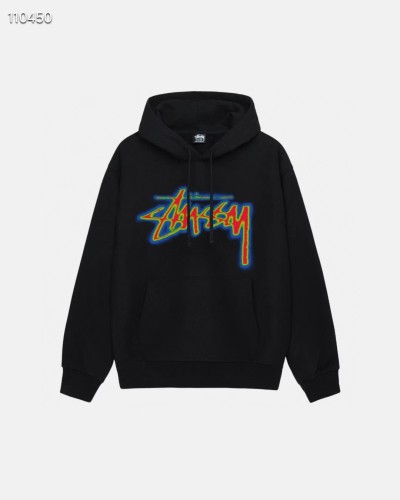 Stussy Fashion American Logo Printed Fleece Hooded Sweatshirt