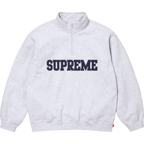 Supreme Classic Logo Half Zip Pullover Casual Sweatshirt