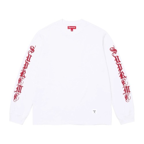 Supreme Classic Letter Printed Casual Long Sleeve Tee