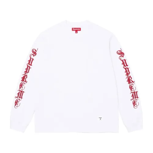 Supreme Classic Letter Printed Casual Long Sleeve Tee