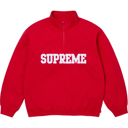 Supreme Classic Logo Half Zip Pullover Casual Sweatshirt
