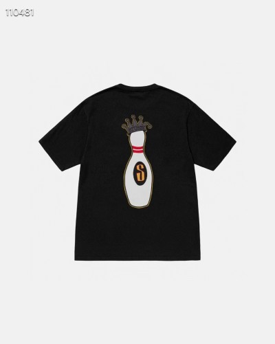Stussy Fashion Bowling Crown Printed Round Neck Short Sleeve T-shirt