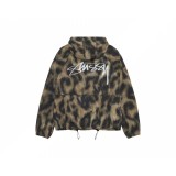 Stussy Fashion Fur Printed Soft Shell Hoodie Jacket