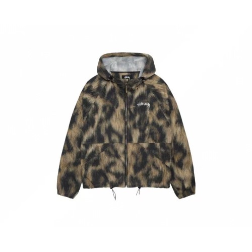 Stussy Fashion Fur Printed Soft Shell Hoodie Jacket