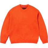 Supreme New Fashion Color Contrast Logo Jacquard Round Neck Sweater