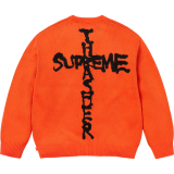 Supreme New Fashion Color Contrast Logo Jacquard Round Neck Sweater