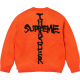 Supreme New Fashion Color Contrast Logo Jacquard Round Neck Sweater