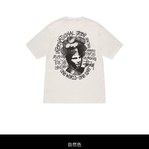 Stussy New Fashion Alphabet Portrait Printed Short Sleeve Unisex Casual Round Neck T-shirt
