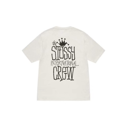 Stussy Classic Crown Retro Printed Short Sleeve Unisex Casual Round Neck T-shirt