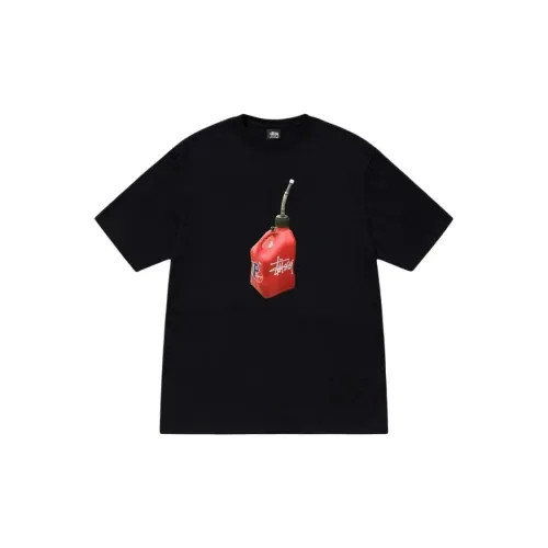 Stussy Classic Oil Bucket Fuel Printing Reflective Short Sleeve Unisex Casual T-shirt