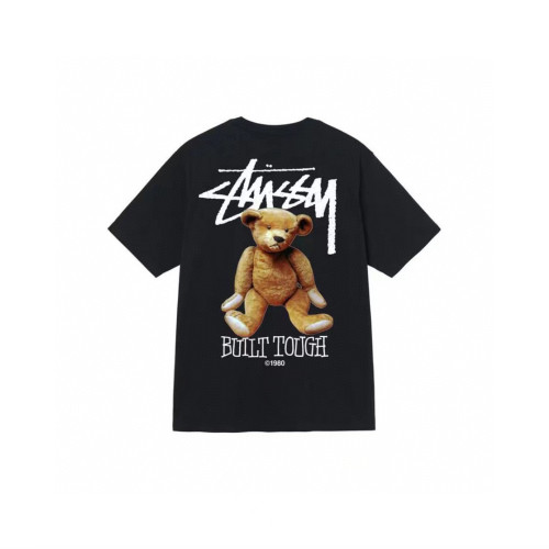 Stussy Fashion Logo Bear Printed Short Sleeve Unisex Casual T-shirt
