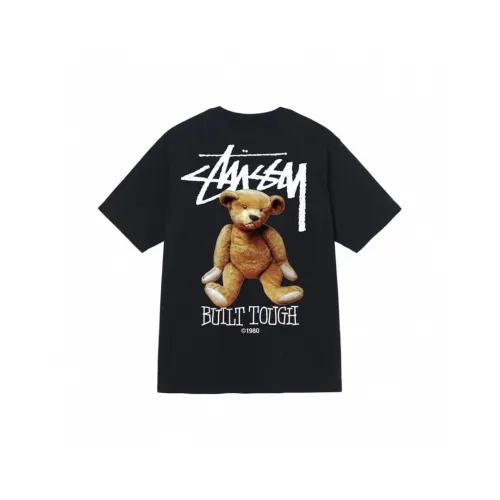 Stussy Fashion Logo Bear Printed Short Sleeve Unisex Casual T-shirt