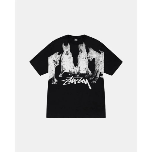 Stussy Classic Doberman print reflective short sleeved Unisex casual t-shirt