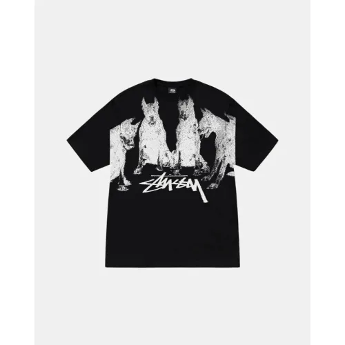 Stussy Classic Doberman print reflective short sleeved Unisex casual t-shirt