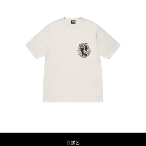 Stussy New Fashion Alphabet Portrait Printed Short Sleeve Unisex Casual Round Neck T-shirt