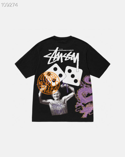 Stussy Fashion Color Dice Printed Short Sleeve Unisex Casual T-shirt