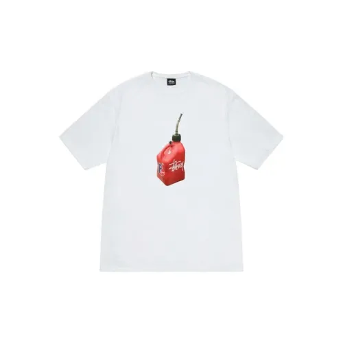 Stussy Classic Oil Bucket Fuel Printing Reflective Short Sleeve Unisex Casual T-shirt
