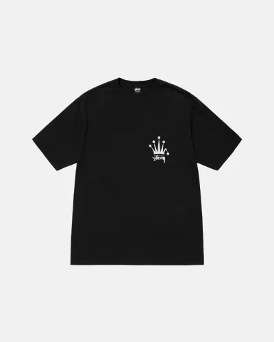 Stussy Classic Crown Printed Short Sleeve Unisex Casual Round Neck T-shirt