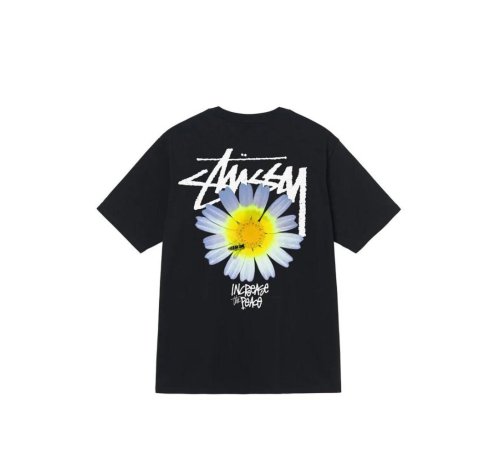 Stussy Fashion Daisy Logo Printed Short Sleeve Unisex Casual T-shirt