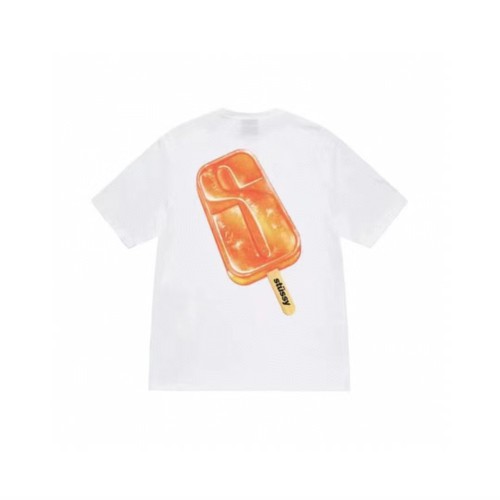 Stussy Fashion Big S Ice Cream Printed Short Sleeve Unisex Casual T-shirt