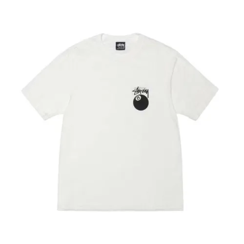 Stussy Classic 8 BALL Printed Short Sleeve Unisex Casual Round Neck T-shirt
