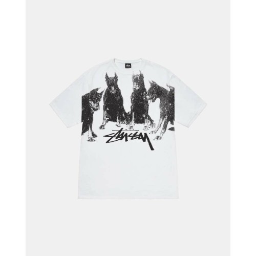 Stussy Classic Doberman print reflective short sleeved Unisex casual t-shirt