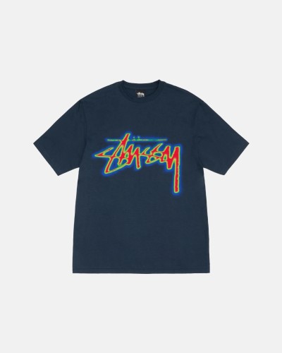 Stussy Classic Heat Sensing Logo Printed Short Sleeve Couple Casual Round Neck T-shirt